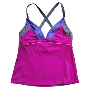 Prana Swim Atla Tankini Top Pink Purple Grey Women's Size Small